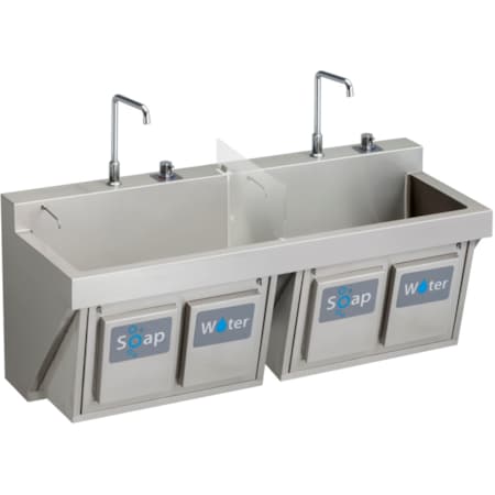 Elkay Elkay Manual Double Station Scrub Sink W/ Knee Activated Soap/Water EWSF26026KWSC